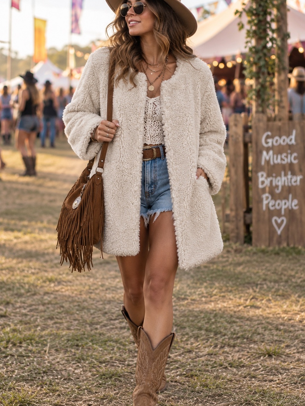 🤍MAKE OFFER🤍 Jack by BB Dakota Cream Ivory Fuzzy Faux Fur Open Jacket Coat MD